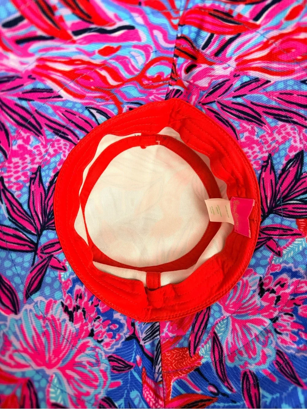 Lilly Pulitzer Vibrant Floral Sun Hat in Ruby Red Wild Times, OS